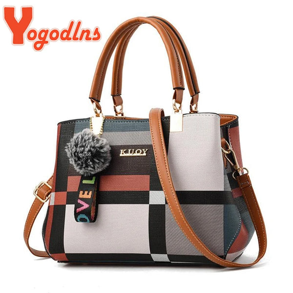 Yogodlns Luxury Handbag Women Stitching Wild Messenger Bags Designer Brand