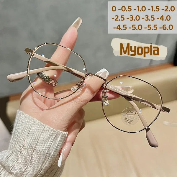 Luxury Myopia Glasses Classic Vintage Anti-blue Light